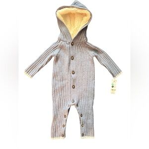 Cozy Gray Hooded Kids One Piece